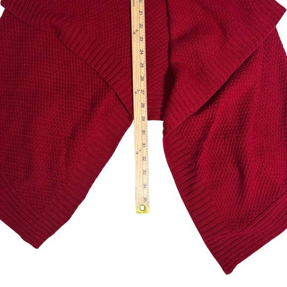 Talbots Knit Wool Blend Sweater Cardigan Medium Red Open Front Long Sleeve - Picture 14 of 15